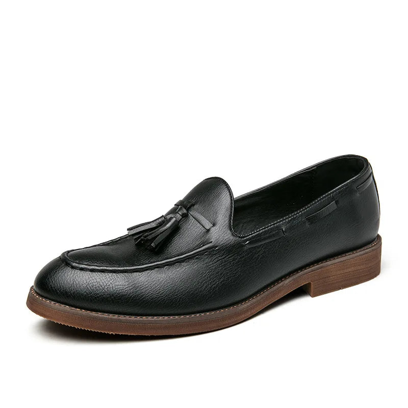 Men Leather Tassel Loafers | Moccasins black