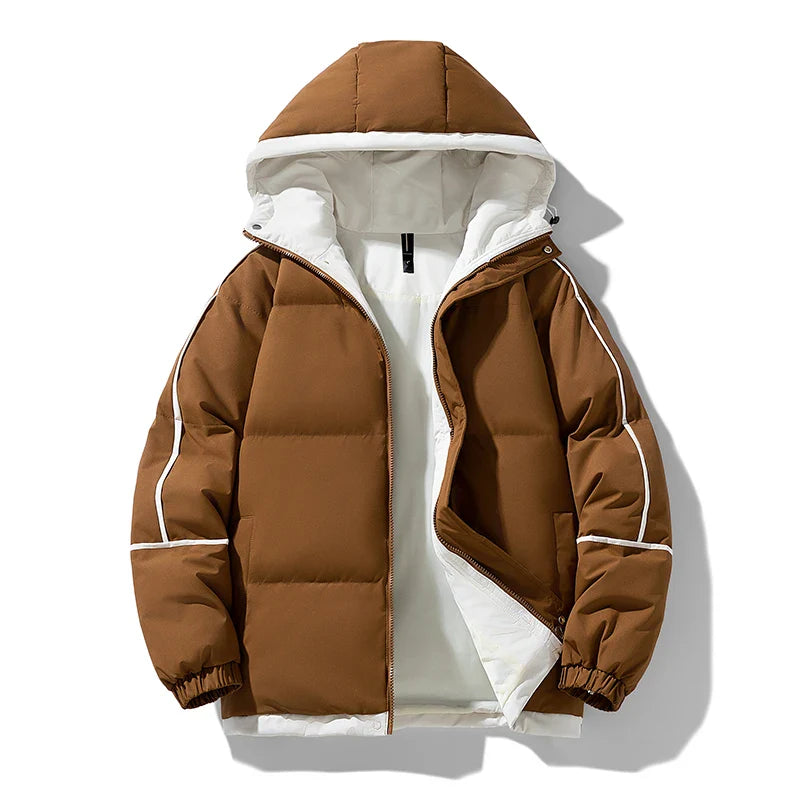 Unisex Thick Hooded Puffer Jacket | Windbreaker Jacket | Warm Parka Winter Jacket Coffee