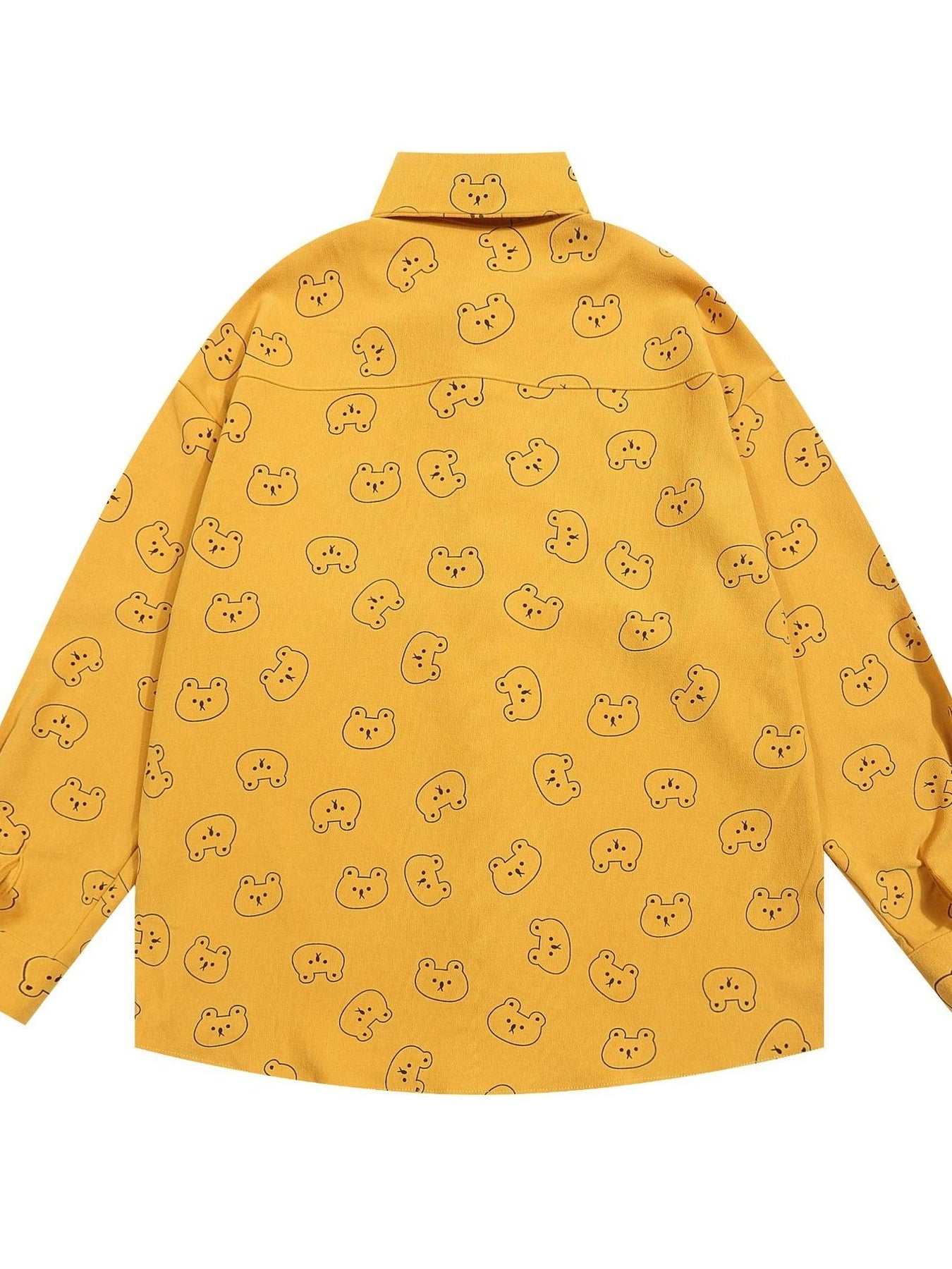 Men's Bear Printed Button-Up Shirt