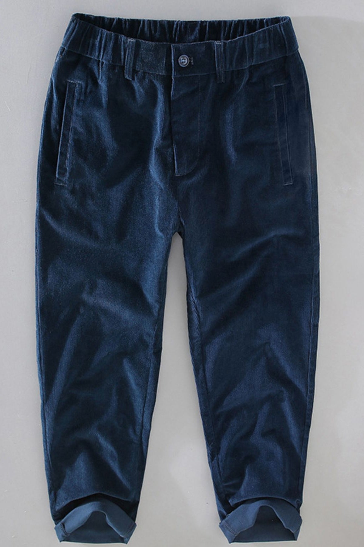 Men's Elastic Waist Loose Fit Corduroy Pants