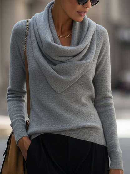 Ella™ | Draped Cowl Neck Long-Sleeve Top