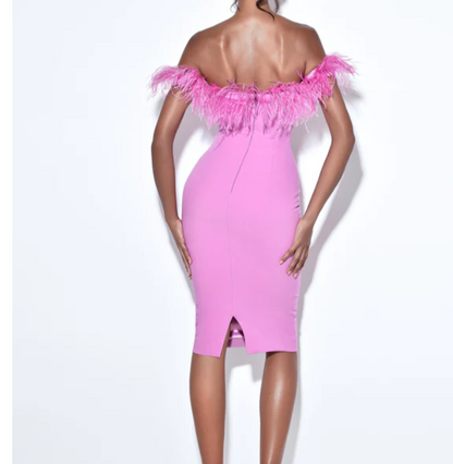 TABATA Feathers Bandage Dress