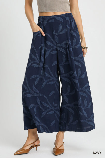 Jacquard Wide-Leg Pants