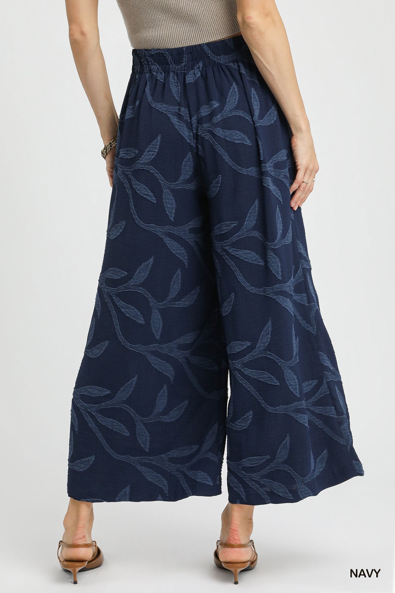 Jacquard Wide-Leg Pants