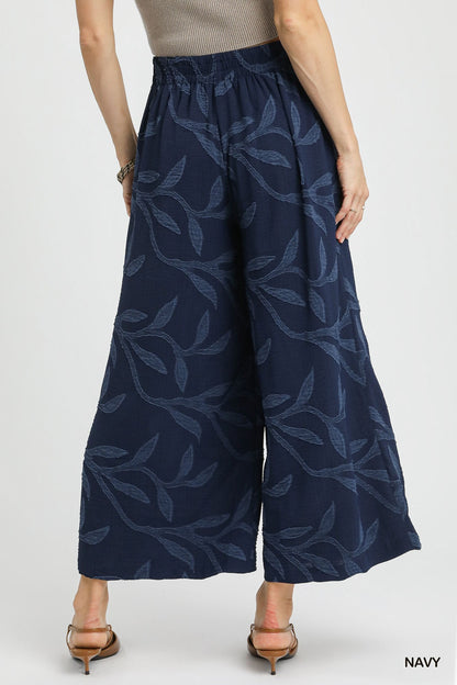 Jacquard Wide-Leg Pants