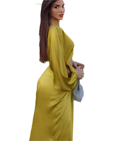 Women Asymmetric Satin Cut Out Long Dress | Ruched Off Shoulder Dress | Evening Party Dress