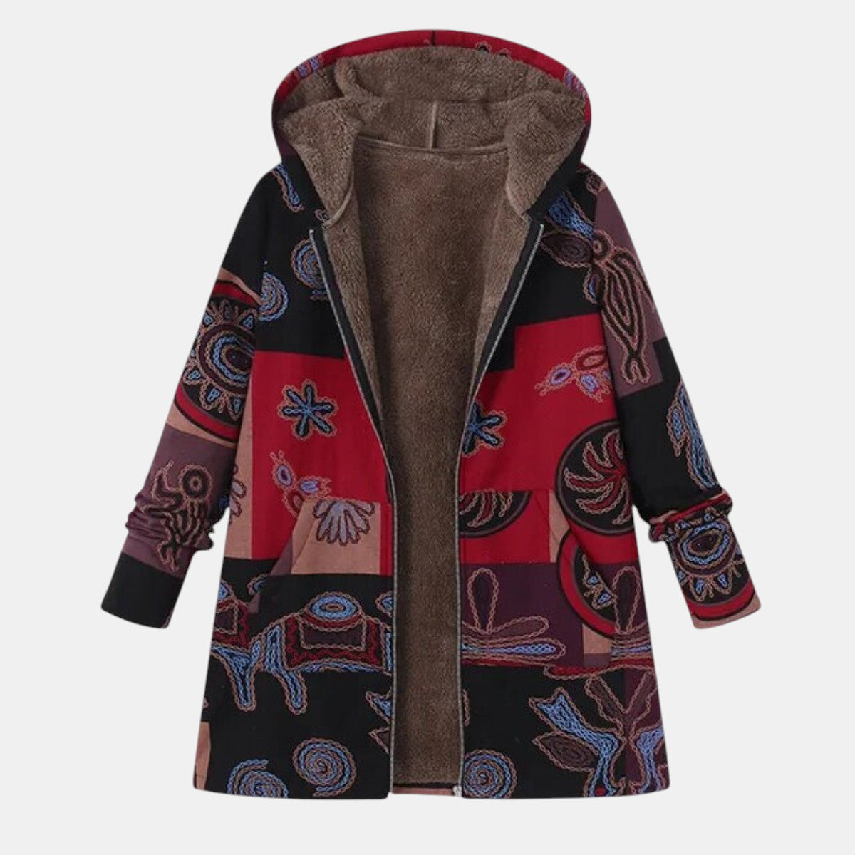 Gwendolyn™ | Boho Abstract Patchwork Hoodie Coat