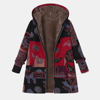 Gwendolyn™ | Boho Abstract Patchwork Hoodie Coat