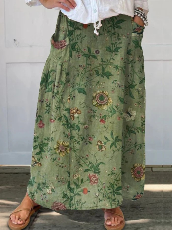 Taira™ | Retro Art Print Pocket Skirt