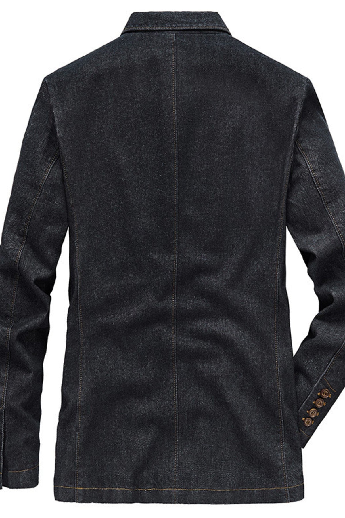 Men's Lapel Collar Long Sleeve Denim Blazer