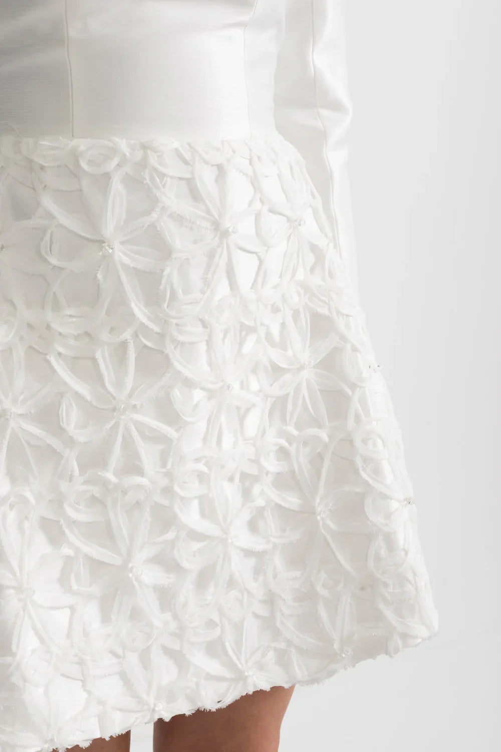 VICENZA TEXTURED DETACHABLE SCULPTURAL SHOULDER BOLERO MINI DRESS