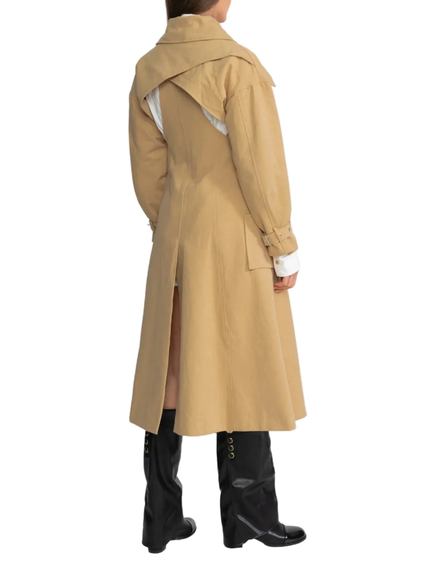 VIOLET Cut Out Trench Maxi Coat