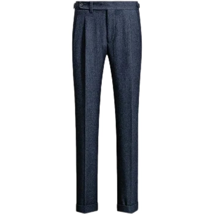 Men Vintage High Waisted Tweed Pants | Woolen Trousers | Business Casual Pants