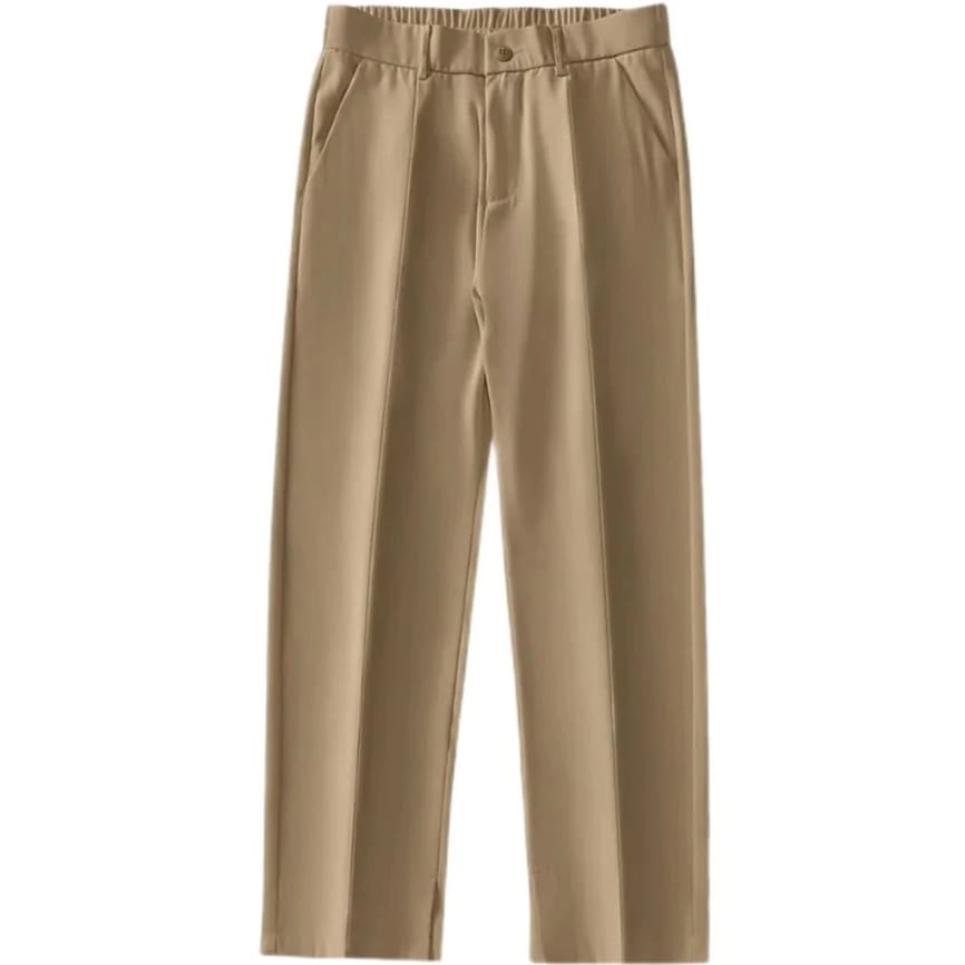 Men’s Classic Soft Pants | Straight Loose Drape Trousers | Breathable Material Khaki