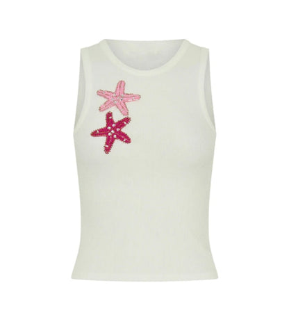 Women Summer Sequin Bead Top | Sleeveless Vest | Beach Holiday Star Sequin Top