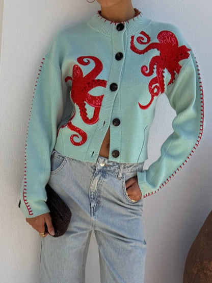 Lois™ | Fun Octopus Pattern Cardigan