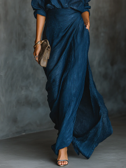 Lucille™ | Elegant Shirt & Long Skirt Set