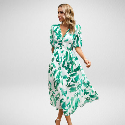 Violet | Women's V Neck Flowy Elegant Dress