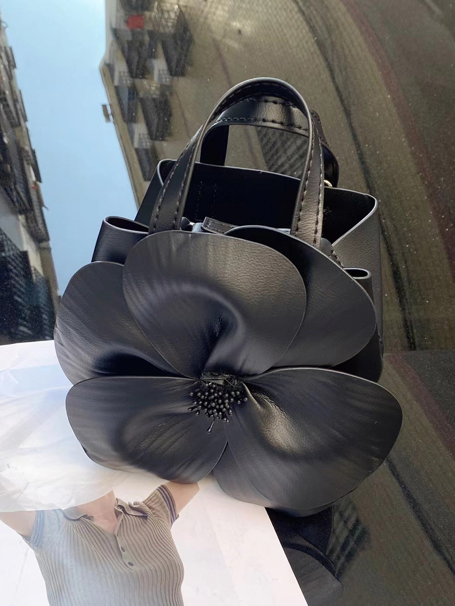 Solid Color Flower Shape Satchels Handbags