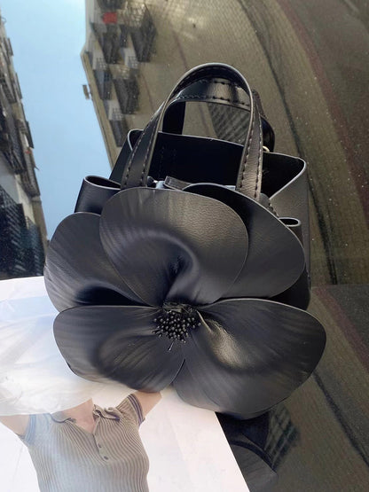 Solid Color Flower Shape Satchels Handbags