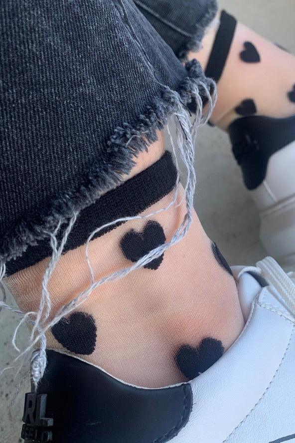 Sheer Ankle Heart Socks