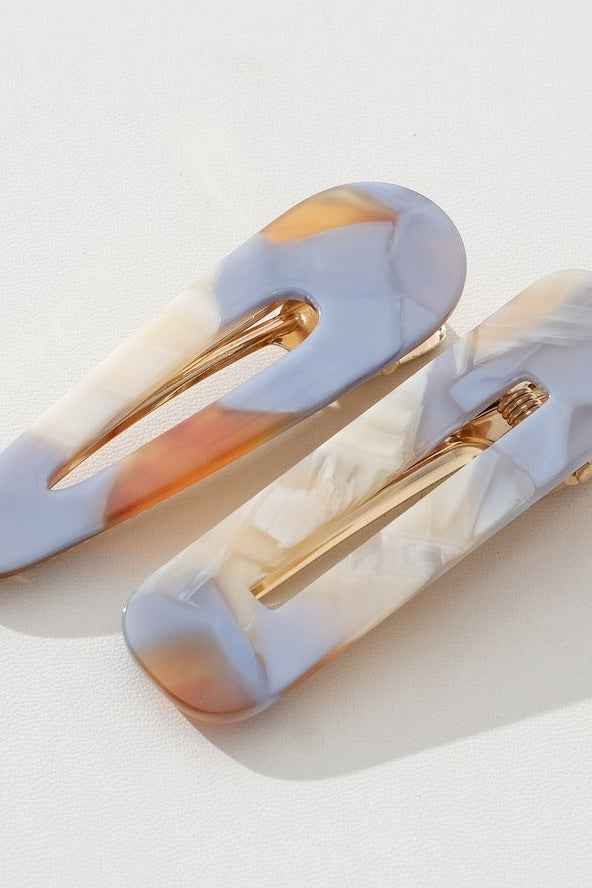 Gemma Printed Barrette Hair Clip, Set of 2