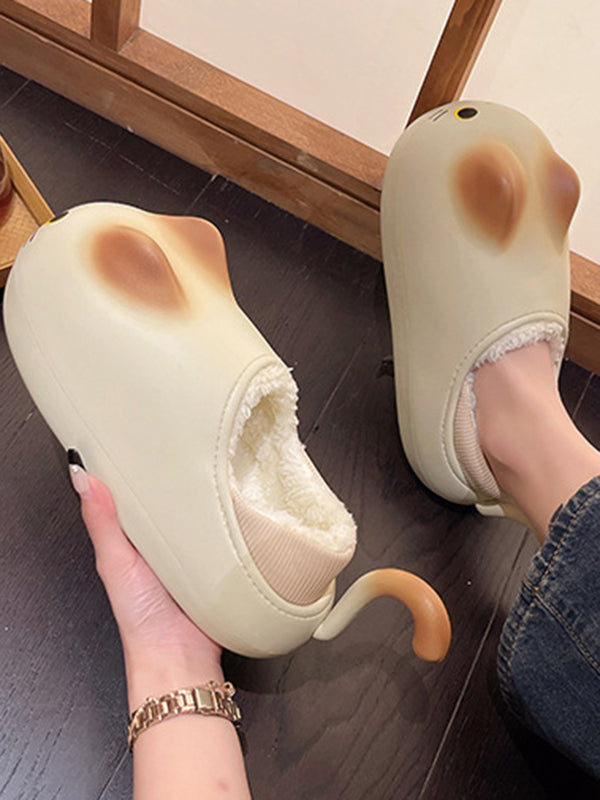 Round-Toe Split-Joint Platform Shoes Slippers