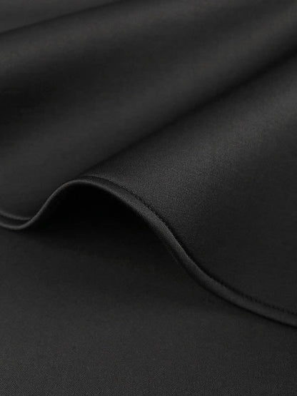 Bodycon High Waisted Ruffle Trim Solid Color Split-Joint Round-Neck Midi Dresses