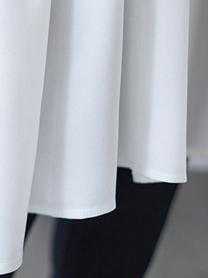 Loose Ruffle Sleeves Ruffled Solid Color Peter Pan Collar Blouses&Shirts Tops