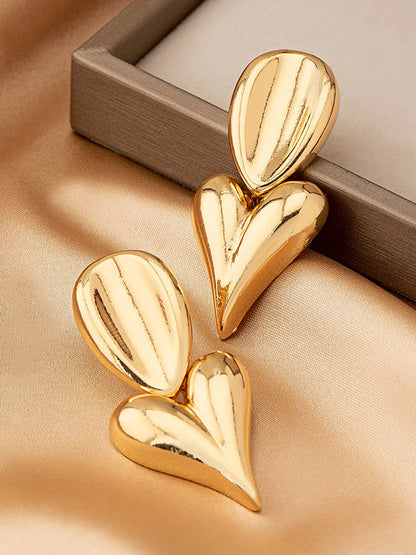 Geometric Heart Shape Drop Earrings