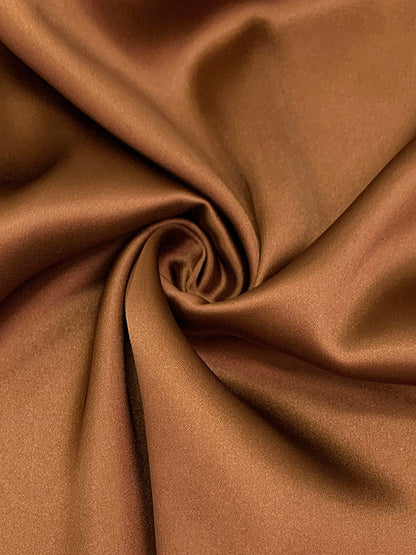 Long Sleeves Loose Pleated Shiny Solid Color Split-Joint Tied Waist High Neck Evening Dresses Maxi Dresses