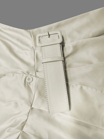 Robe longue ample à manches longues et col cranté, couleur unie, sans ceinture 