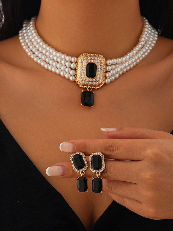 Geometric Drop Earrings Necklaces Accessories