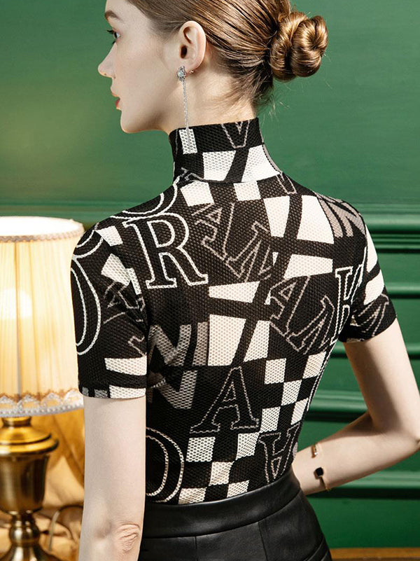 T-shirts à col montant imprimés Urban Skinny 