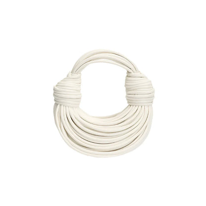 Women Luxury Designer Handwoven Noodle Bag | Rope Knotted | Hobo Evening Clutch White