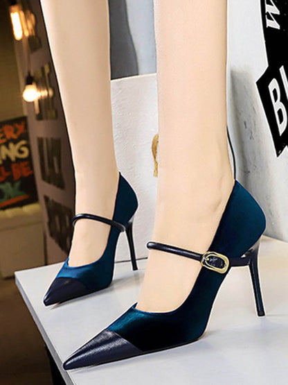 Buckle Pointed-Toe Pumps