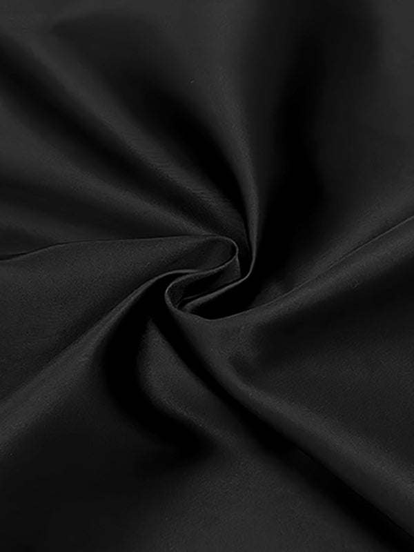 Lange Ärmel, Puffärmel, geknöpft, einfarbig, tiefer V-Ausschnitt, Midikleider 