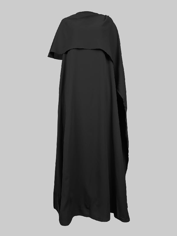 Robes longues amples asymétriques de couleur unie 