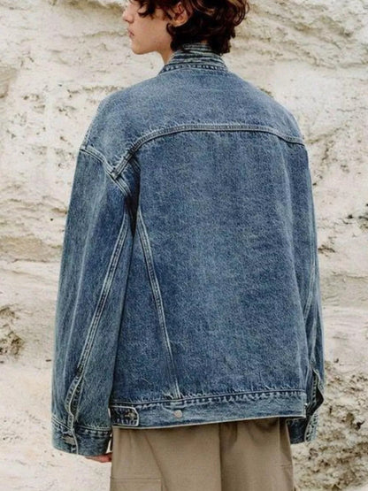 Washed Tied Long Sleeve Denim Jacket