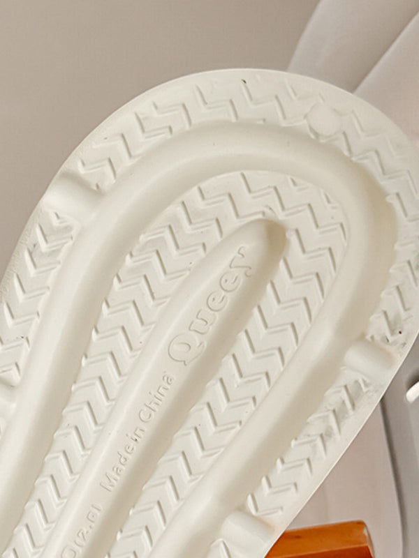 Hollow Round Cut Solid Color Crocs Platform Shoes Sandals