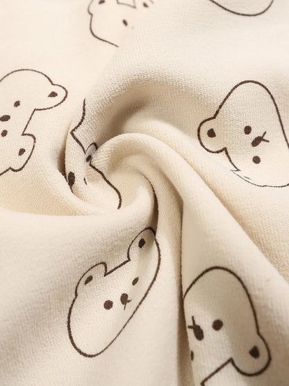 Men's Bear Printed Button-Up Shirt