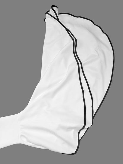 Mini-robes à manches évasées et manches longues, couleur unie, col montant 