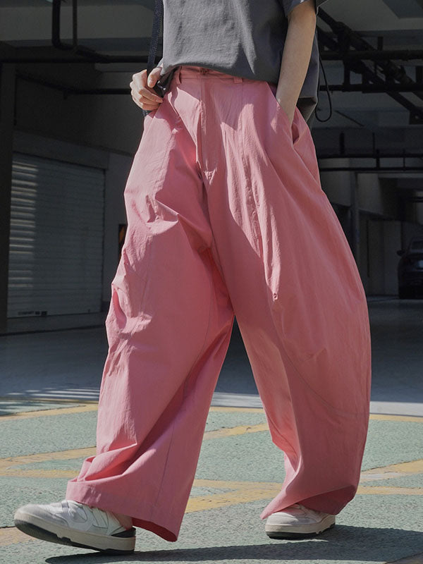 Loose Wide Leg Solid Color Split-Joint Casual Pants Bottoms Trousers