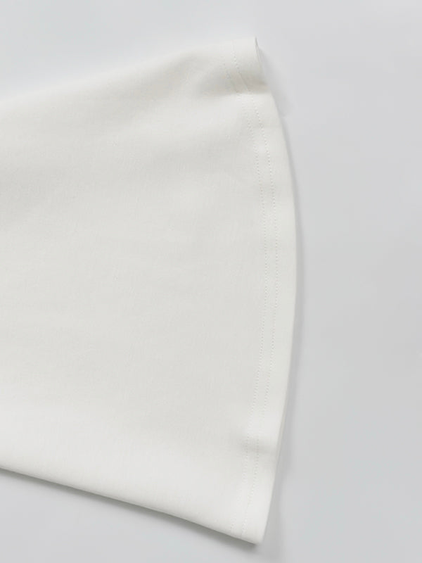 Robe longue asymétrique à manches longues et col asymétrique, couleur unie 