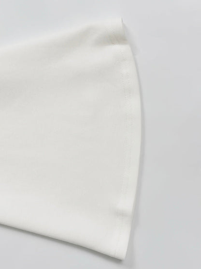 Robe longue asymétrique à manches longues et col asymétrique, couleur unie 