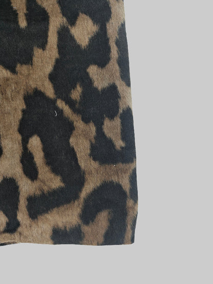 Long Sleeves Loose Buttoned Leopard Pockets Split-Joint V-Neck Outerwear Trench Coats