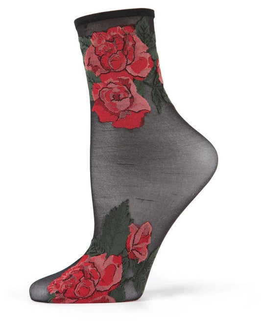 Rose Garden Sheer Ankle Socks