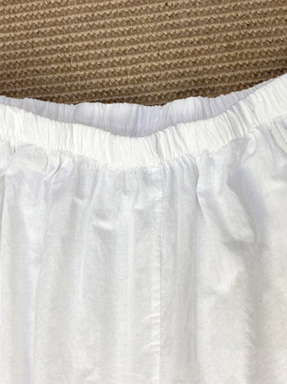 Vintage Loose Embroidered High Waisted Wide Leg Flared Pants