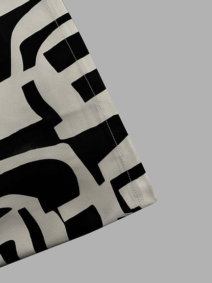 High Waisted Loose Pleated Printed Split-Joint Pants Trousers