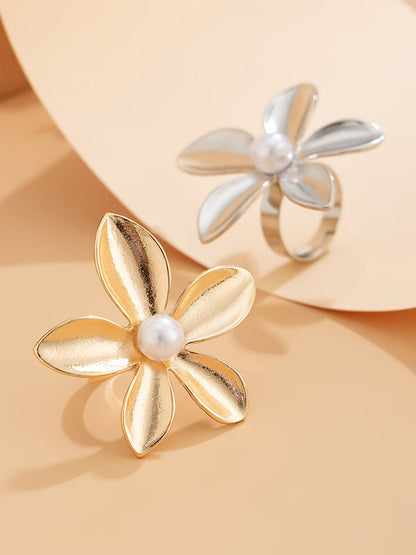 Flower Shape Shiny Rings Accessories